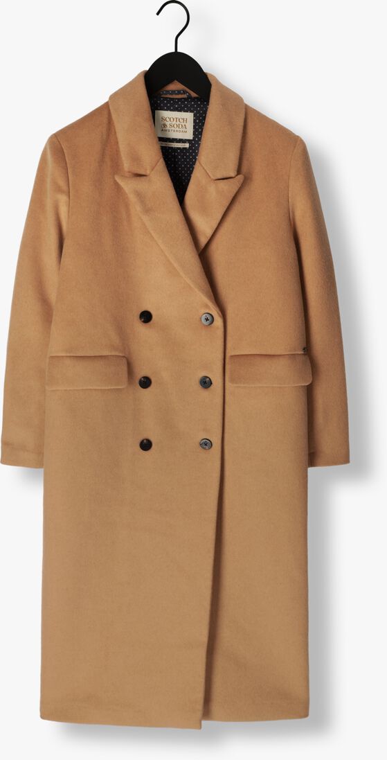 SCOTCH & SODA camel scotch & soda mantel double breasted woolen coat