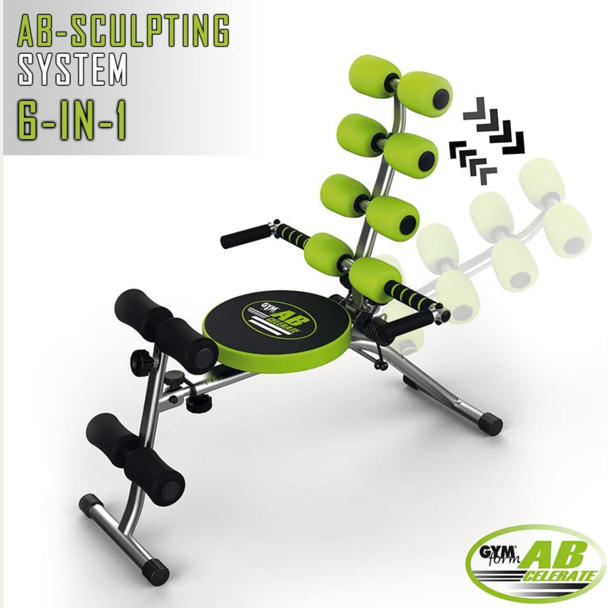 Gymform® Bauchtrainer - Bauchmuskeltrainer mit Trainingsbänder AB Celerate SET