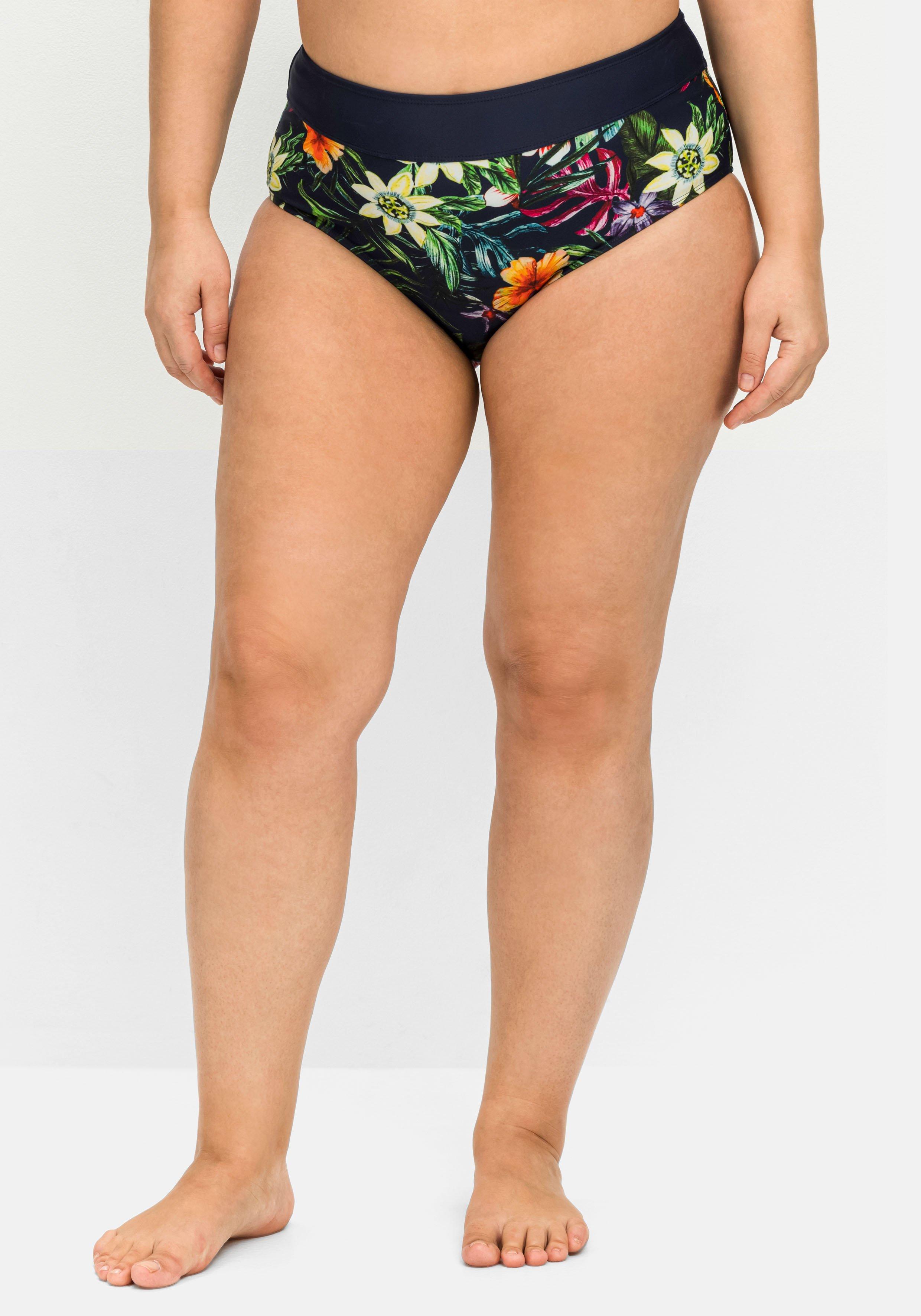 Bikinihose mit Blumendruck und Shaping-Einsatz