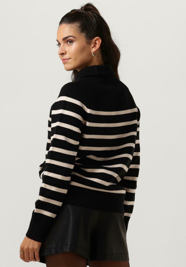 NOTRE-V zwarte notre-v coltrui stripe knit sweater