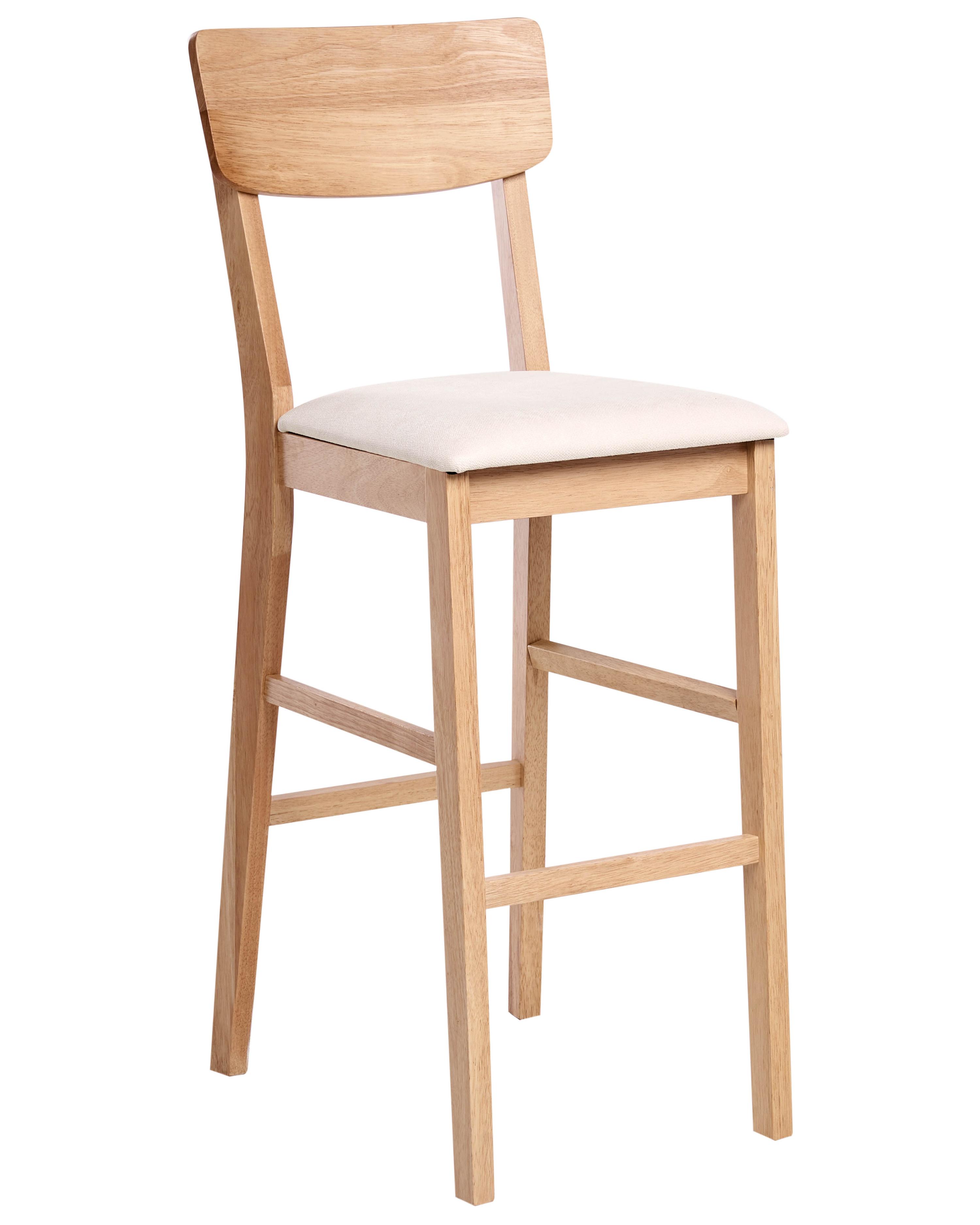 Set van 2 barstoelen AMBLER Hout Lichtbruin/beige