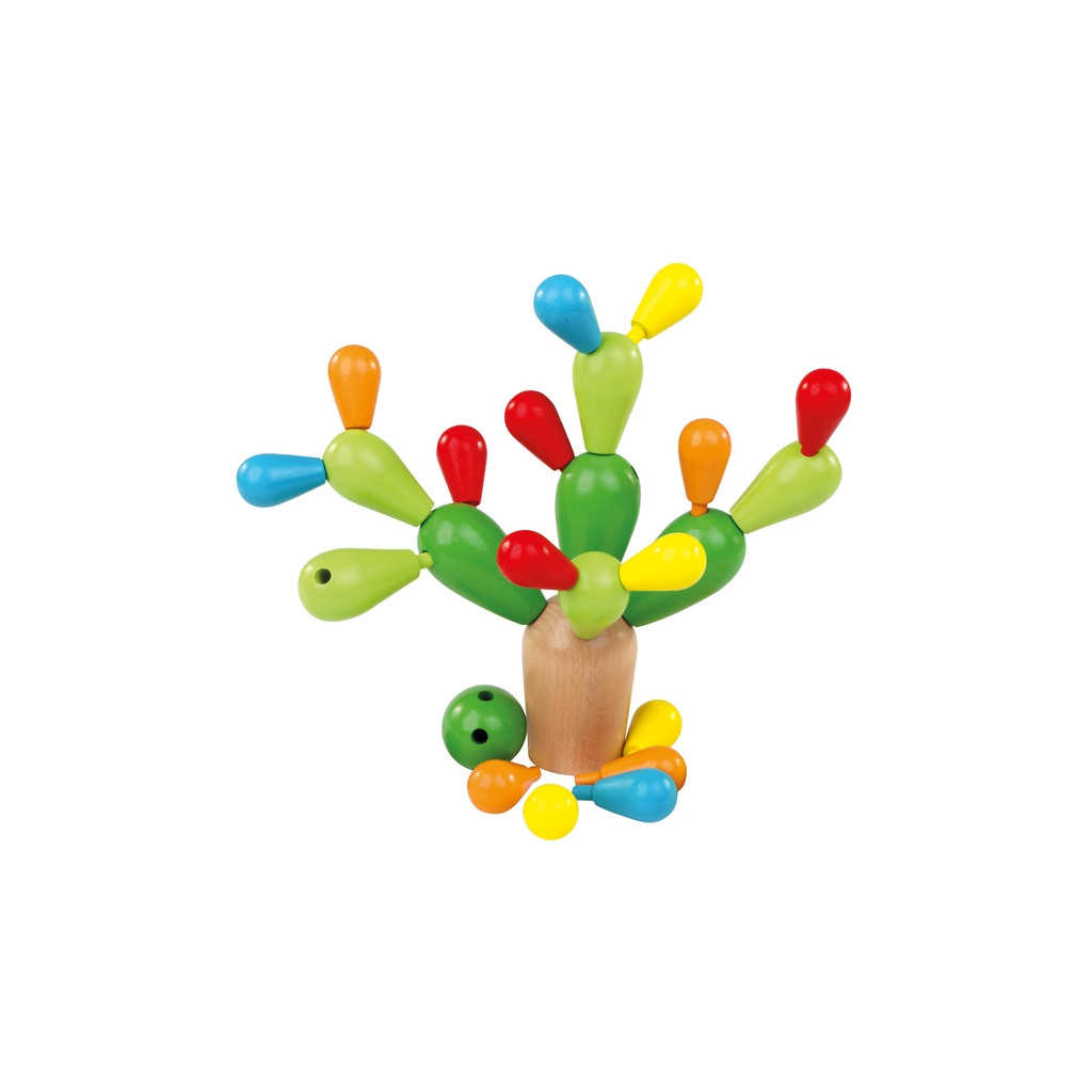 Jeu d'équilibre en bois-cactus