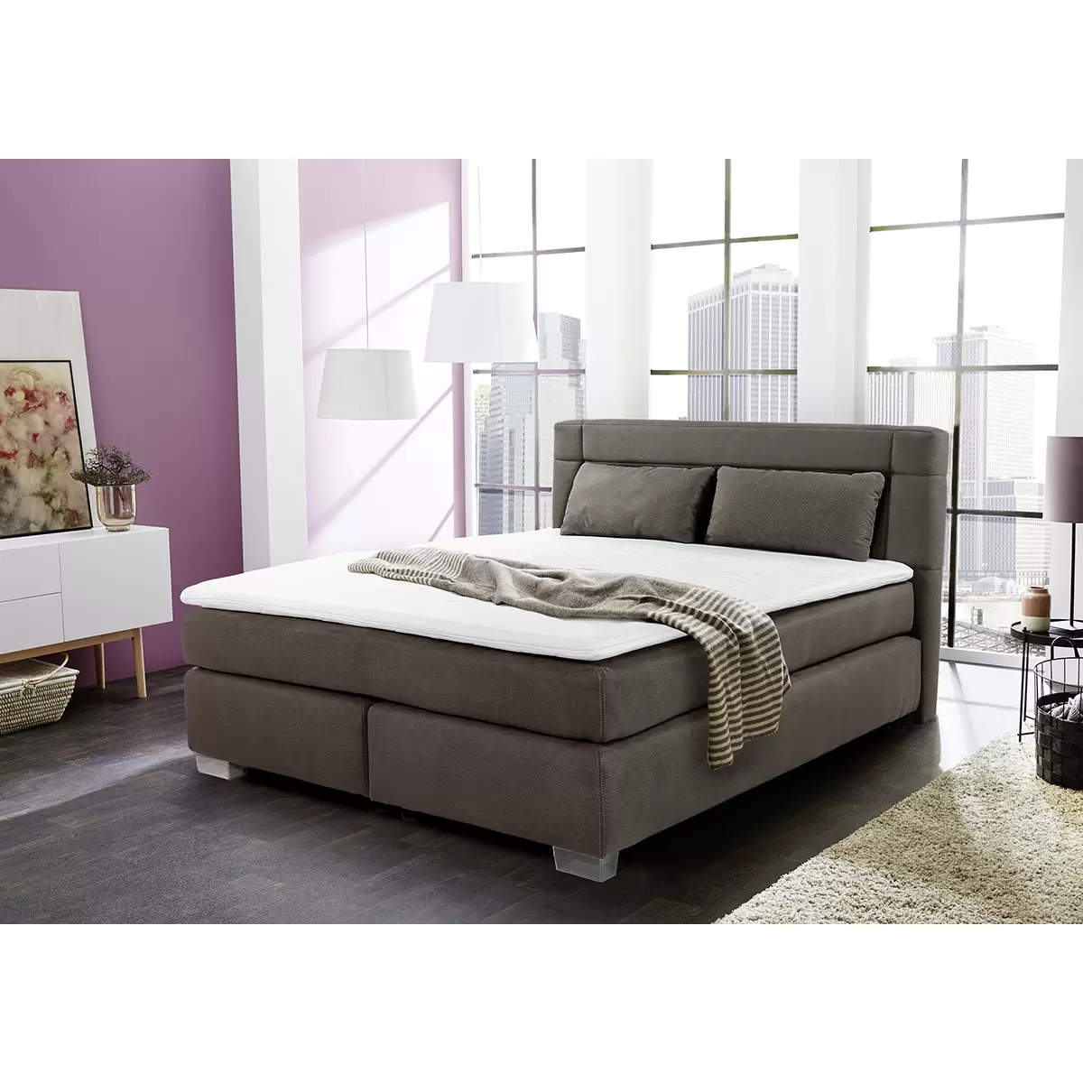 Boxspringbett Recife 160x200 Dunkelbraun