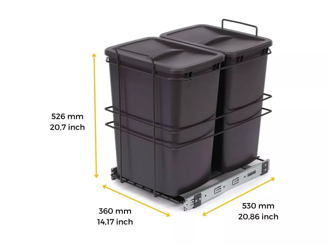 Poubelle de recyclage 2 bacs de 35 L Recycle