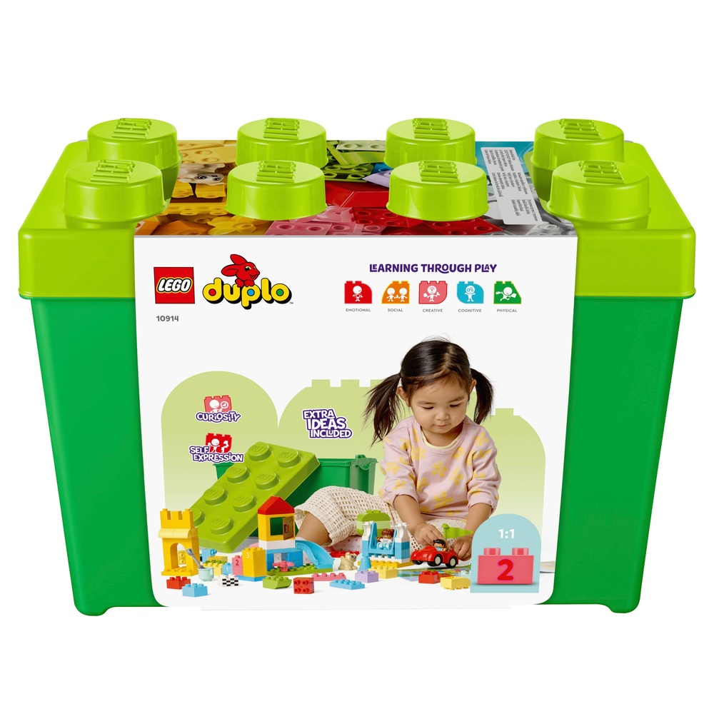 LEGO DUPLO 10914 Classic Deluxe Bausteinbox mit Aufbewahrung und Spielzeugauto