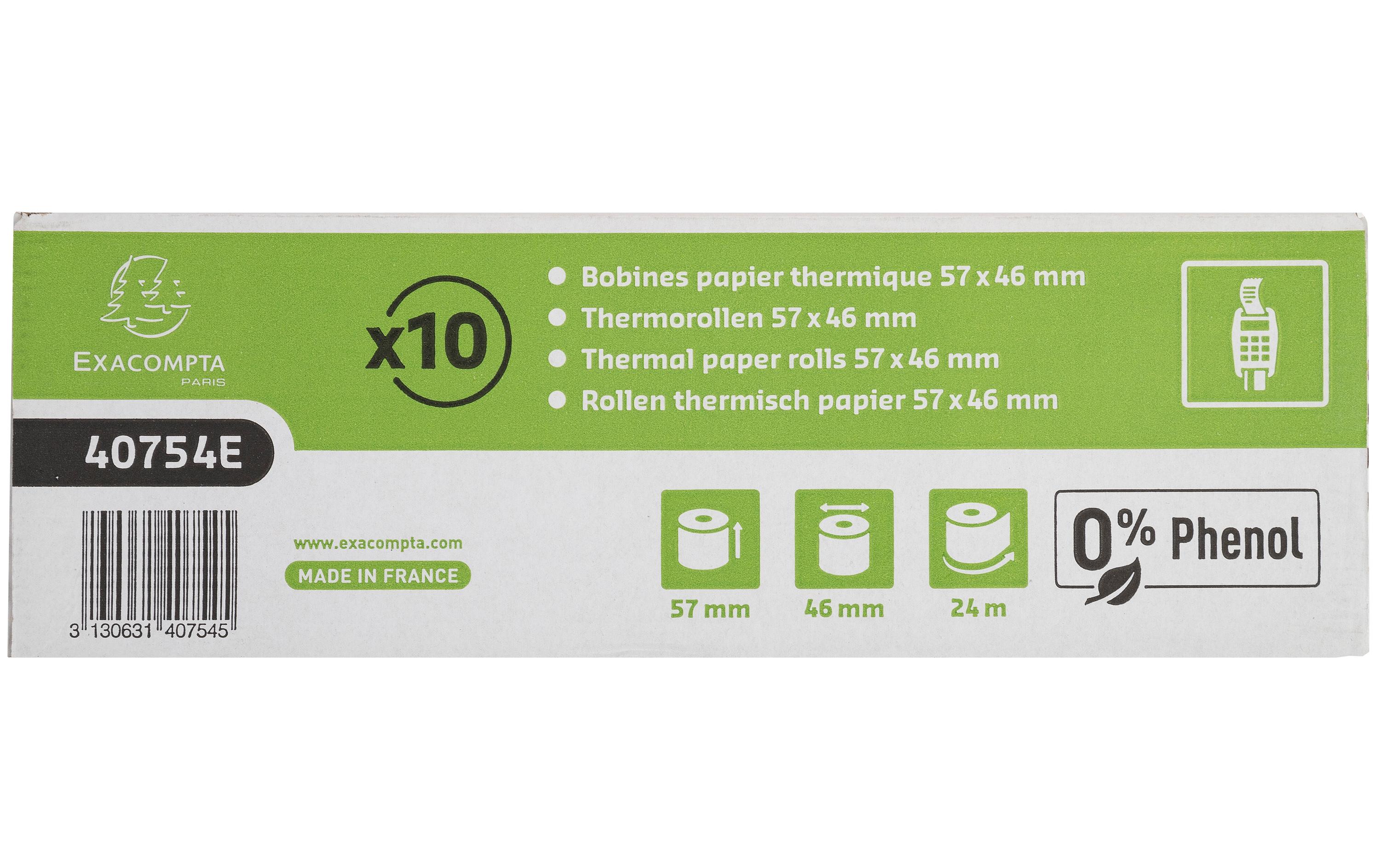 Thermo-Papierrolle 57 x 46 x 12 mm, 24 m, 10 StückAdditionsrollen