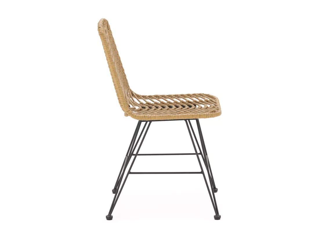 Pack de 2 chaises de salle à manger ou de jardin Emi Ratan/Noir