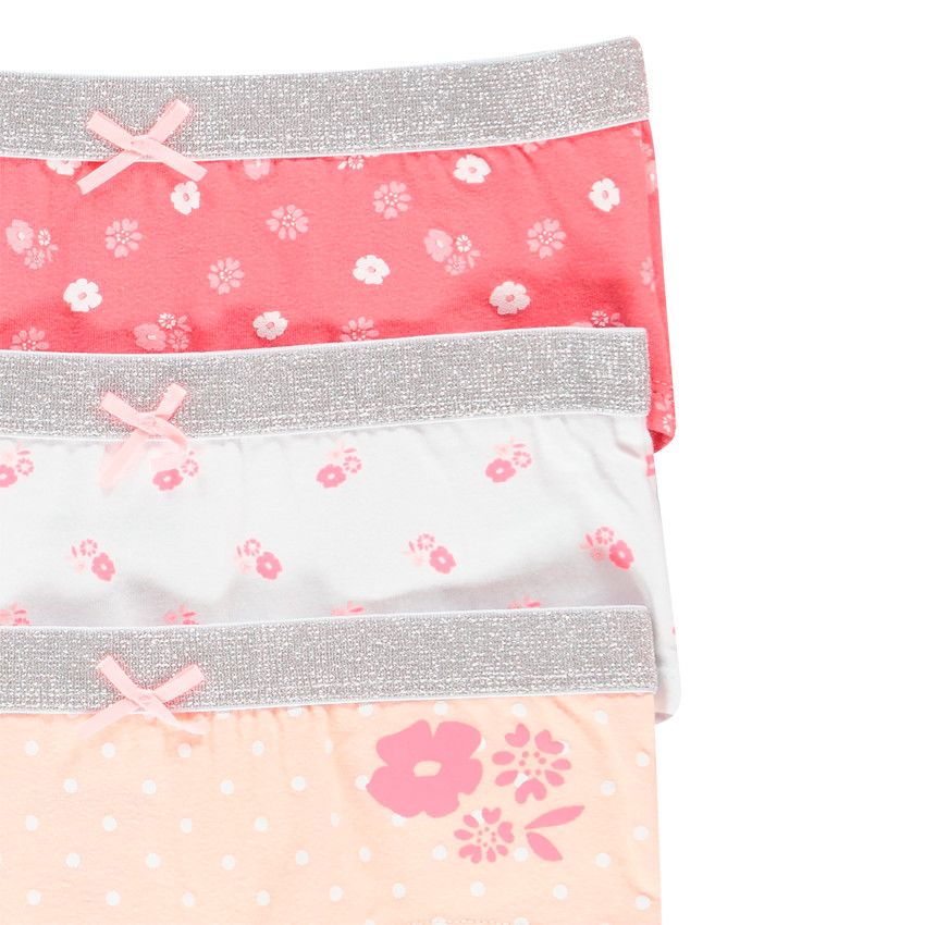 Lot de 3 shorties imprimés pour fille - Ecru