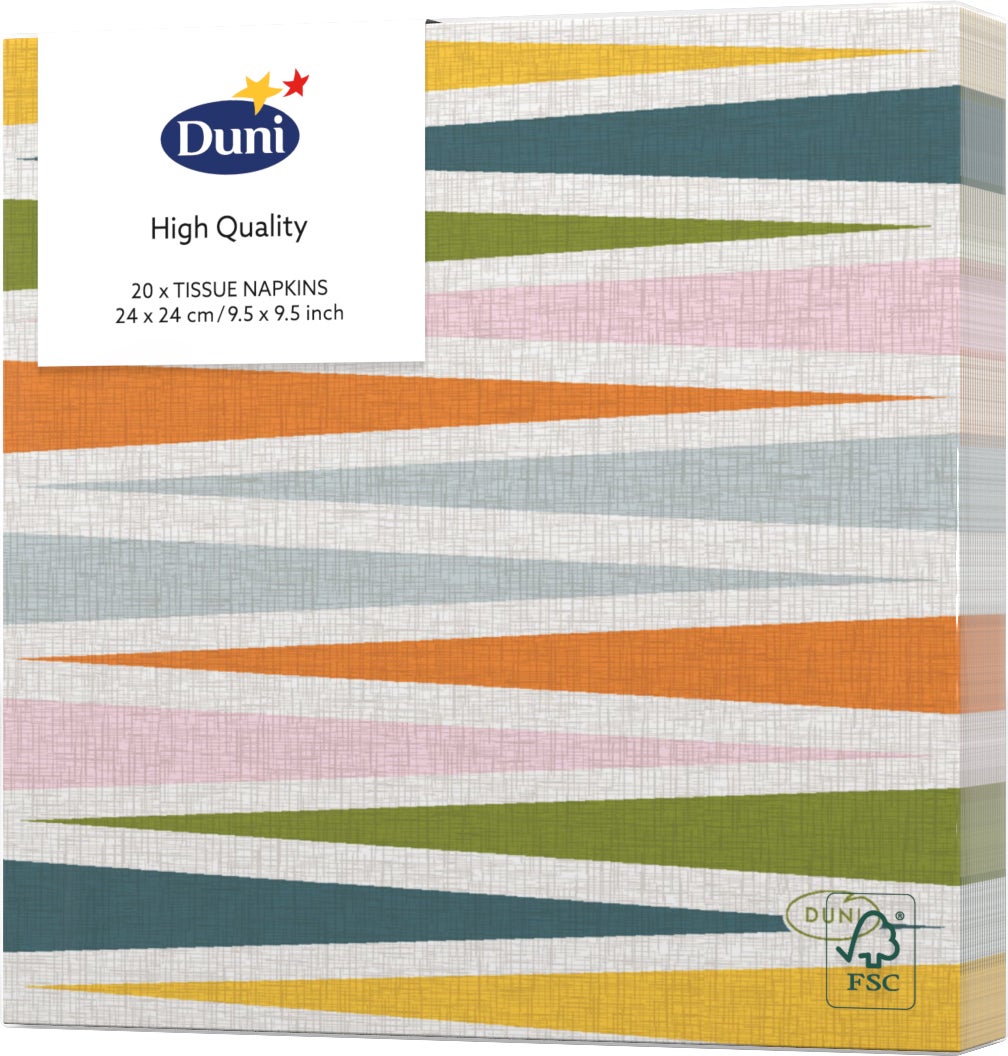 Duni servet Cabana Triangle multi 24 x 24 cm 20 stuks