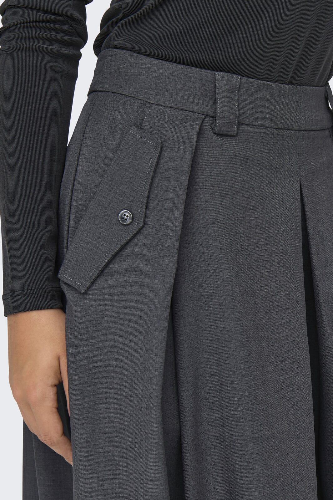 Only Onlginny Mel Wide Long Skirt 4588859 dark grey melange