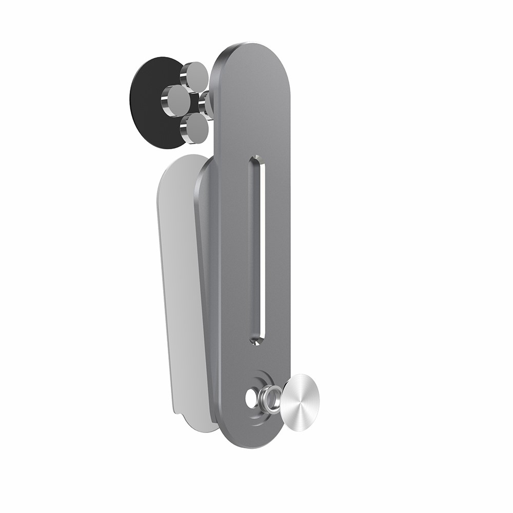 Magnetische Aluminium Laptop Erweiterung Smartphone Halterung mit Klebevorrichtung   2x Metall Magnet Aufsätze - Silber
