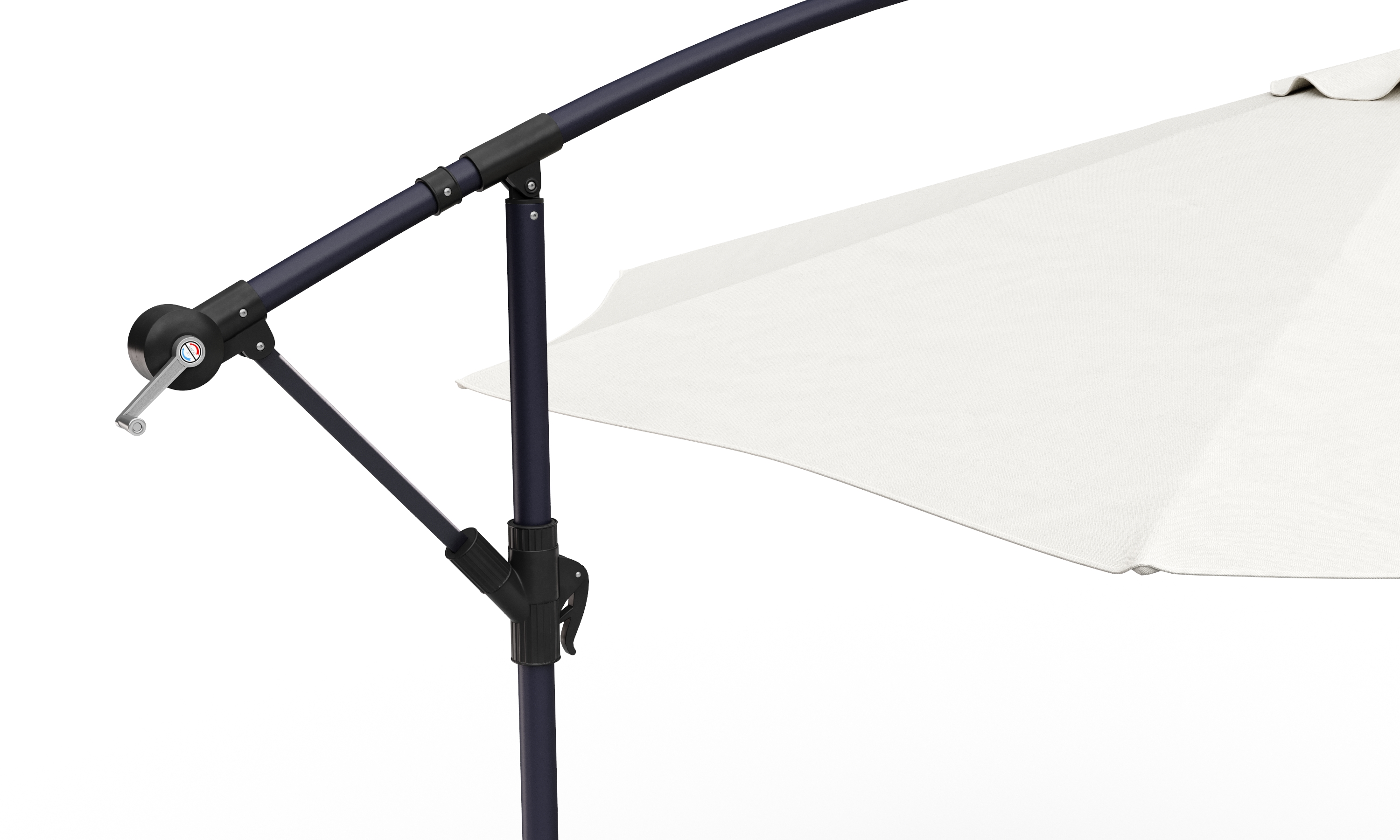 Sonnenschirm Ampelschirm BAY mit LED 350 cm weiss