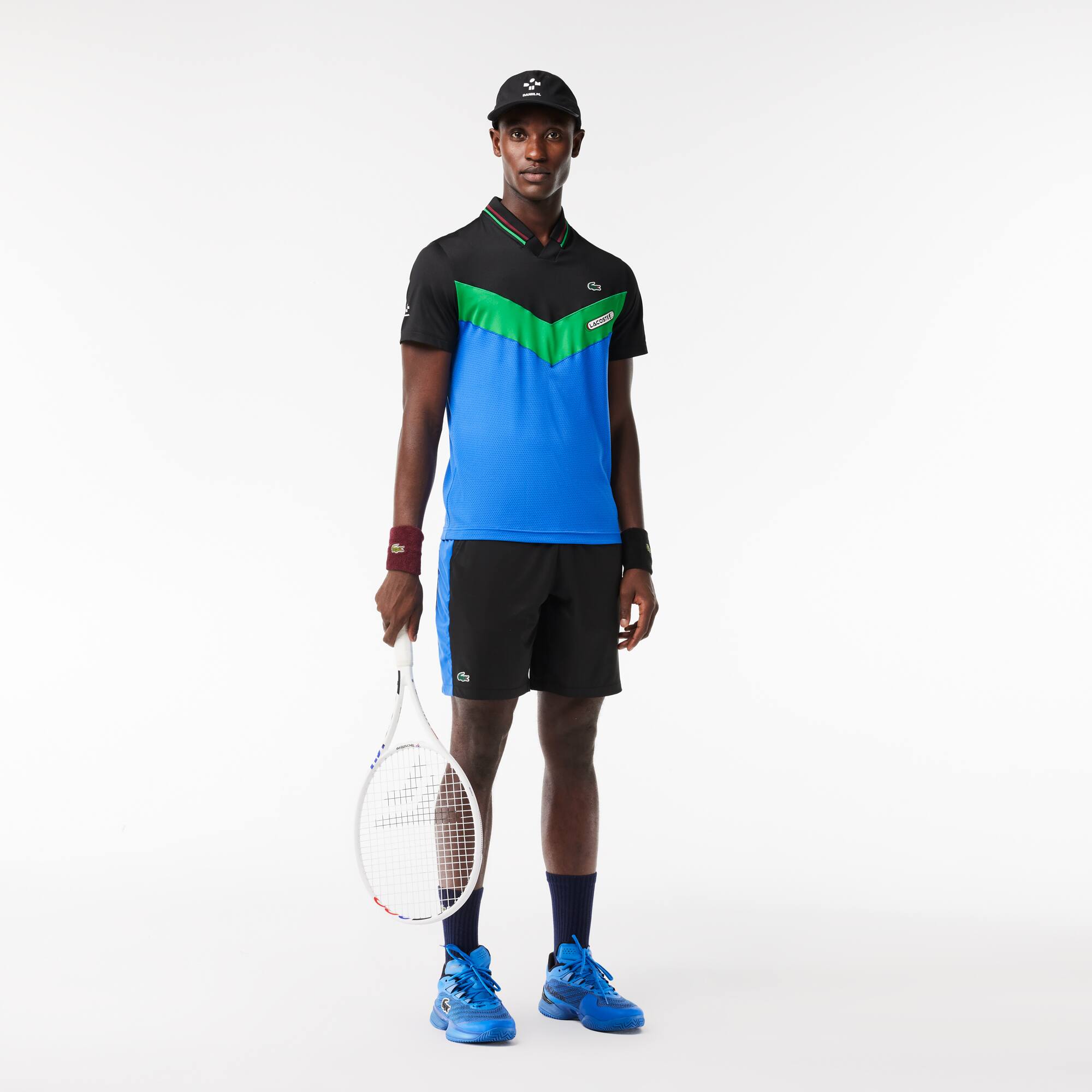 Slim Fit LACOSTE Tennis x Daniil Medvedev Poloshirt mit nahtlosem Effekt Kurze Ärmel - Schwarz - Lacoste - Herren