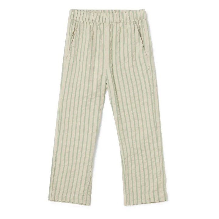 garbo&friends Pantalon Rayé Seersucker Enfant | Vert