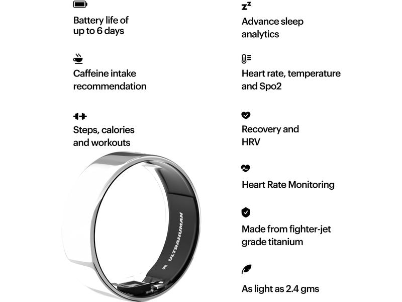 Ultrahuman Ring AIR Grösse: 8, Silber Smartring