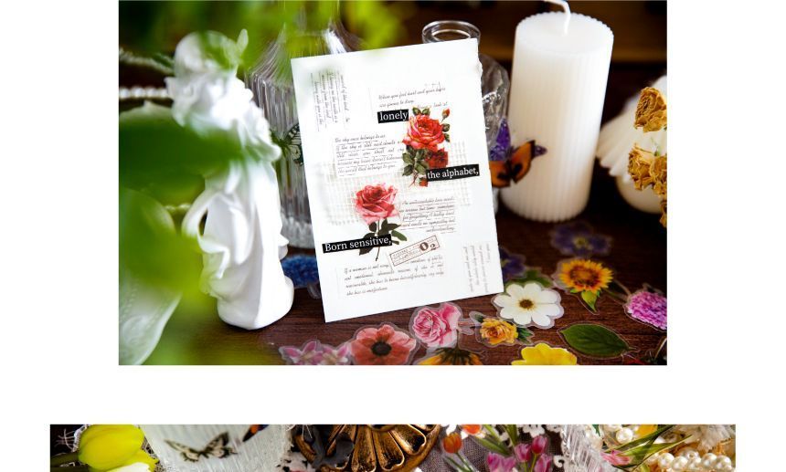 Jun's Journal - PET-sticker met bloemenprint (verschillende ontwerpen)