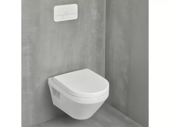 WC suspendu sans bride VILLEROY ET BOCH Architectura Twistflush rond avec abattant