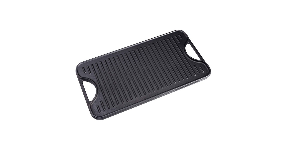 VictoriaOmkeerbare Bakplaat 47 x 25 cm, Seasoned grillplaat  (Zwart, Color packaging)