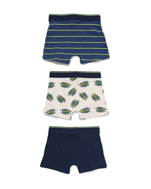 3 boxers enfant coton stretch bleu