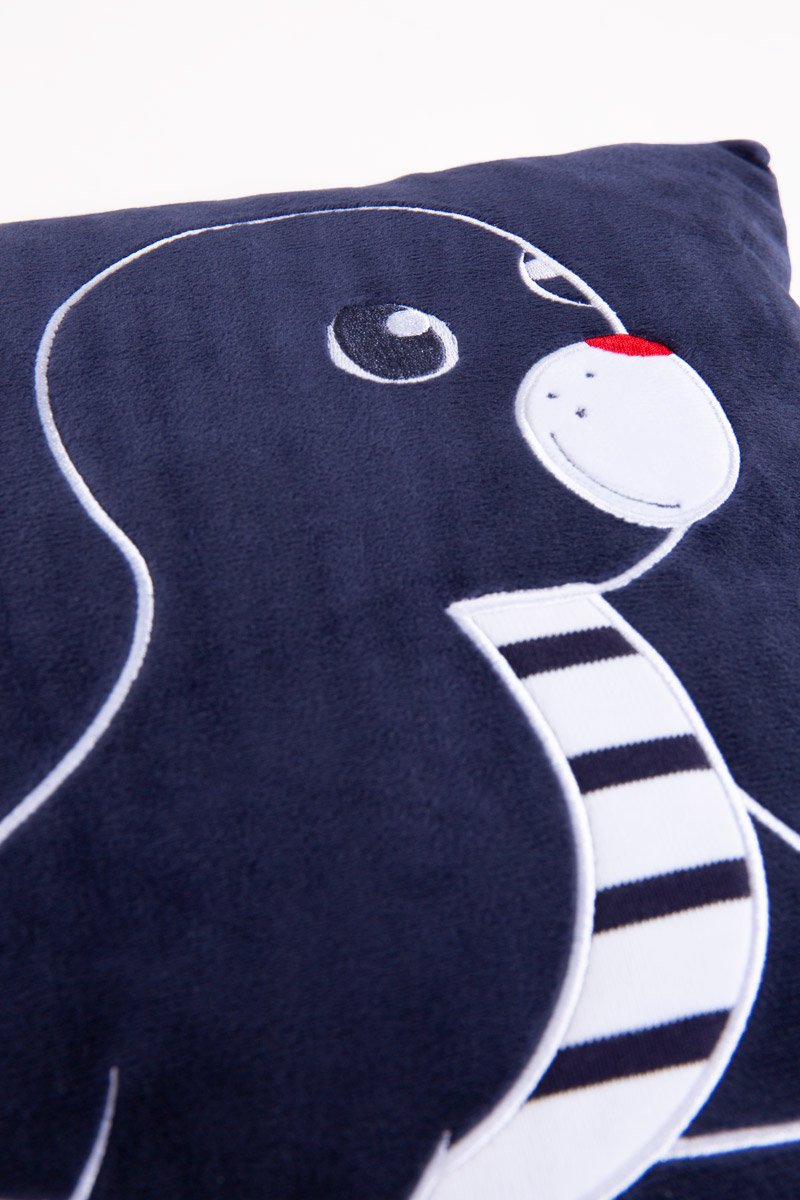 Coussin carré phoque - velours et coton