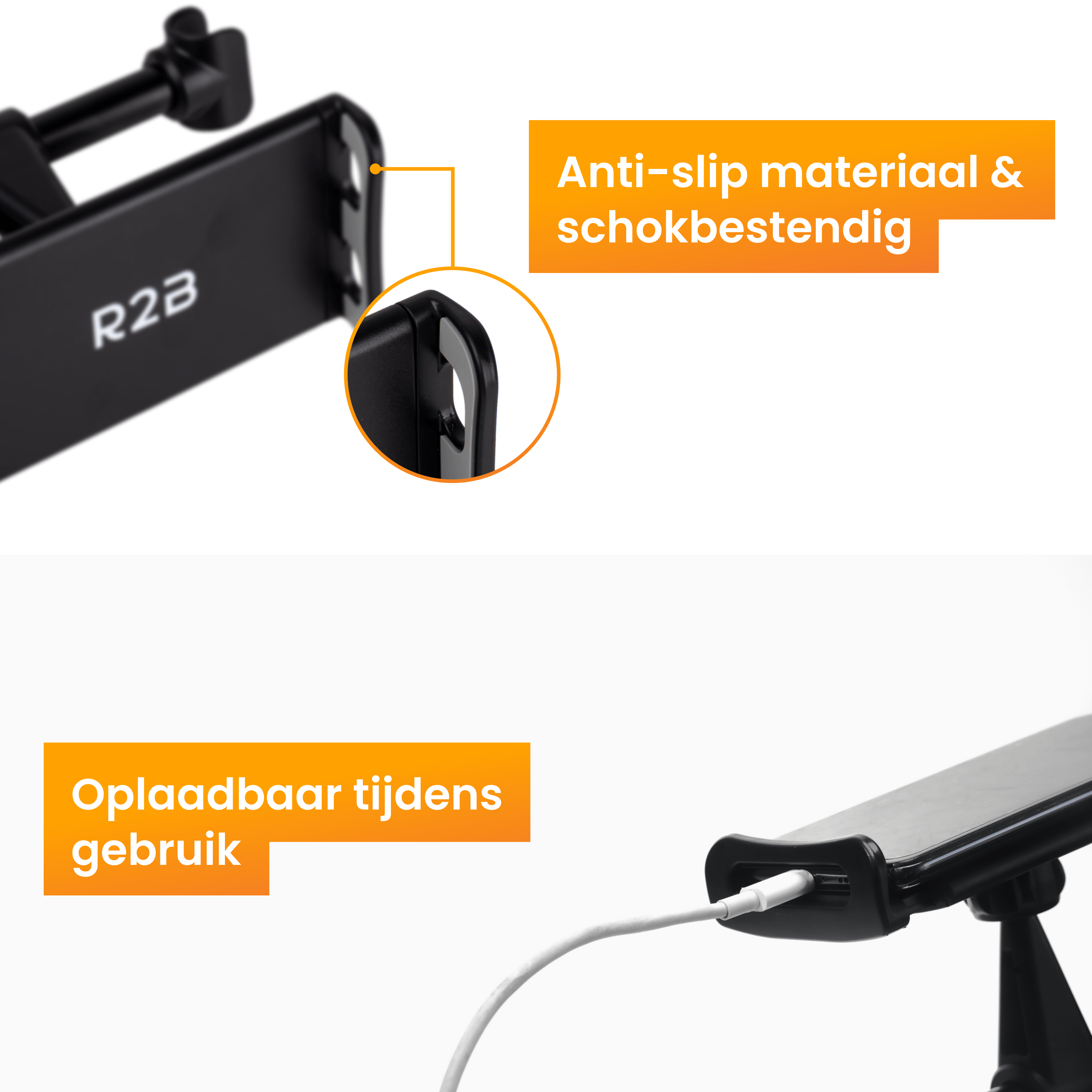R2B Stevige Auto Tablethouder voor de hoofdsteun