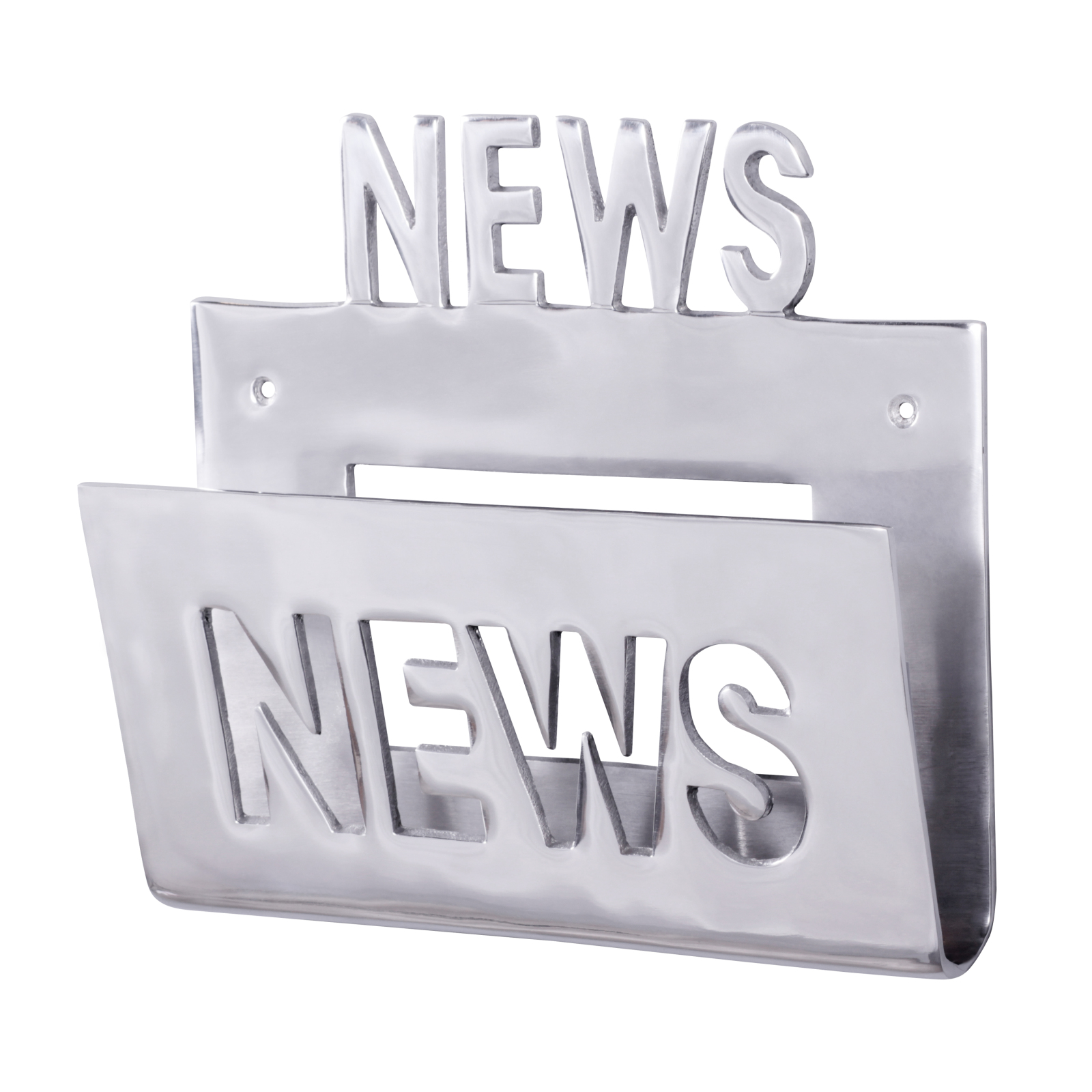 Wand-Zeitungshalter - silberfarben - 30 cm breit