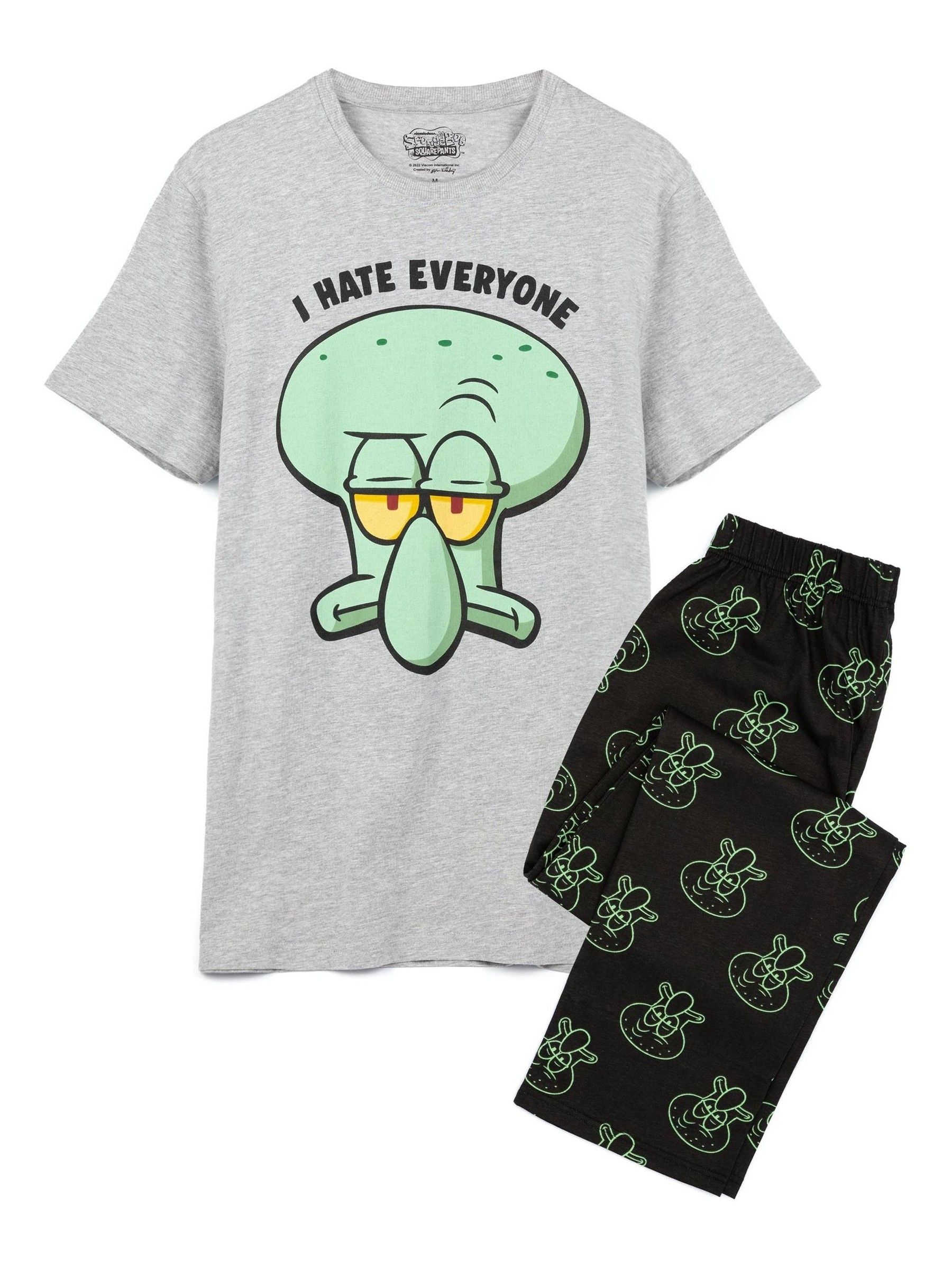 Vanilla Underground Mens SpongeBob SquarePants Short Sleeve Long Leg Licensed Pyjamas