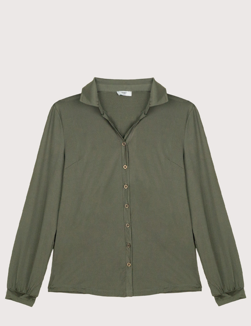 HBT TRANSVERSAL | ZELIE CHEMISE SILKY KAKI
