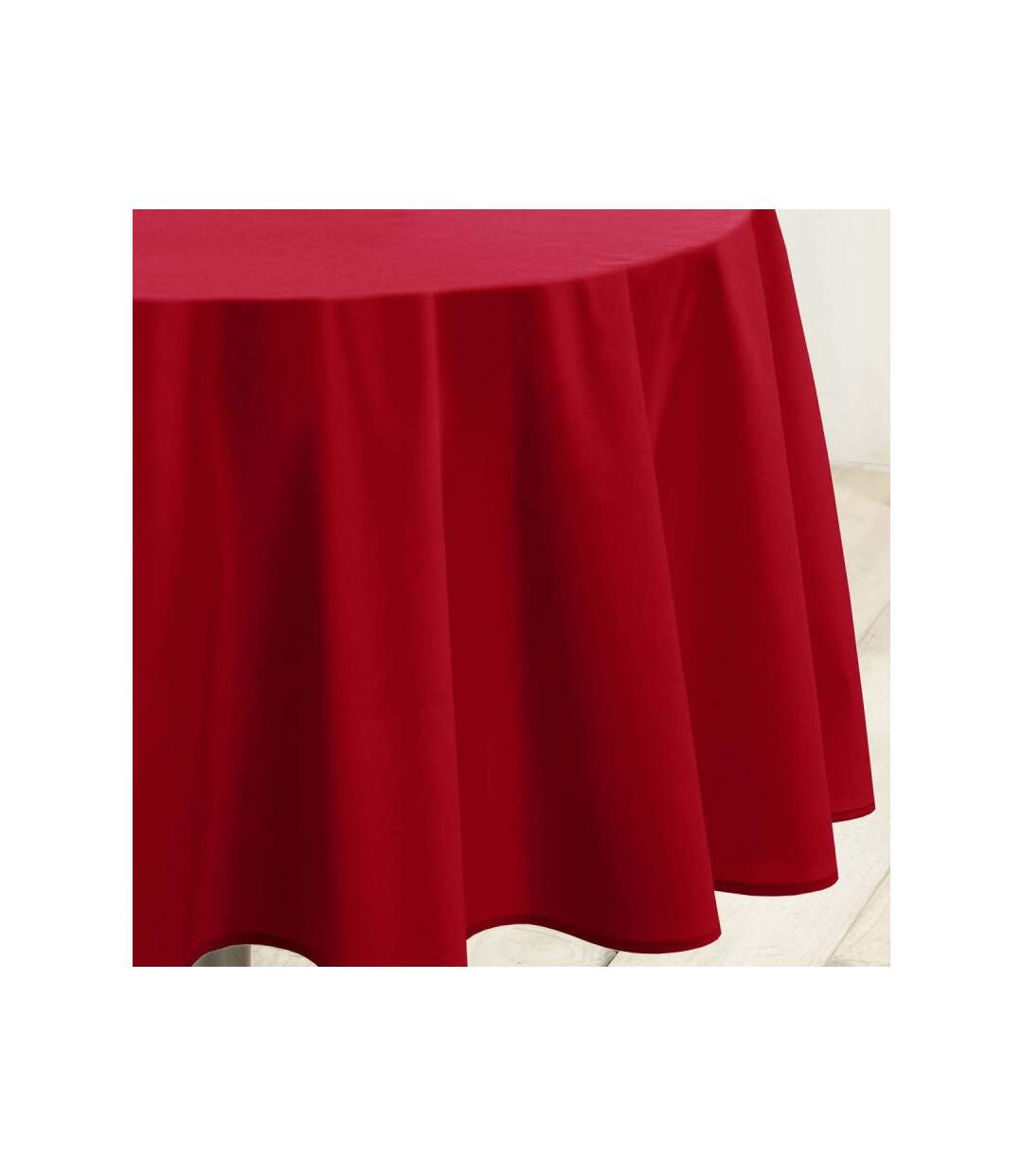 Nappe Ronde Antitache Essentiel 180cm Rouge