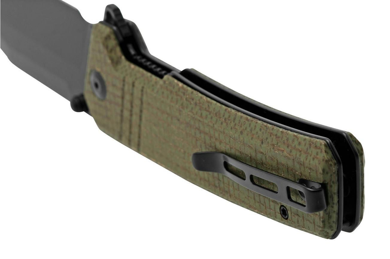 CIVIVI Bhaltair C23024-3 Green Burlap Micarta, Black Blade, zakmes