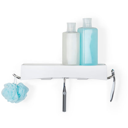 Etagère de douche sans perçage Clever blanche