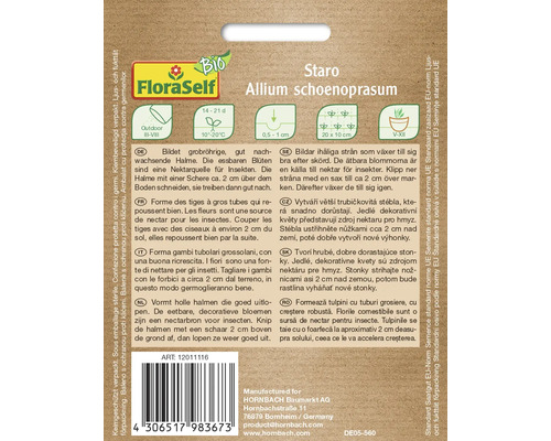Biologische bieslook Staro FloraZelfbestuivende zaden kruidenzaden