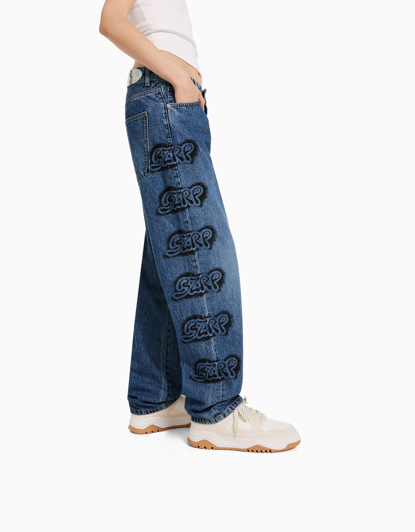 Calça jeans de perna larga BERSHKA ft. BIZARRAP