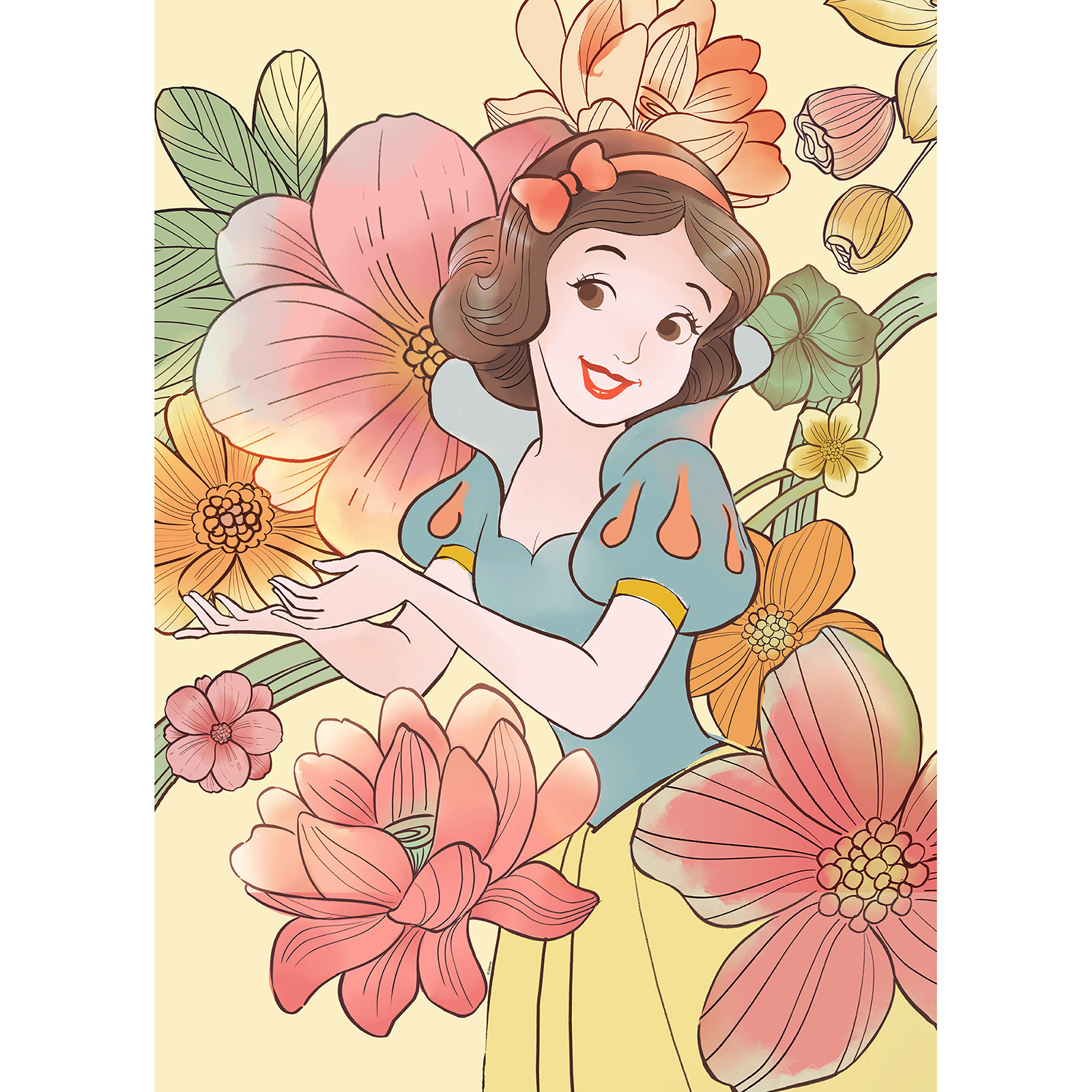 Wandbild SNOW WHITE FLOWERS - bunt - 50x70 cm