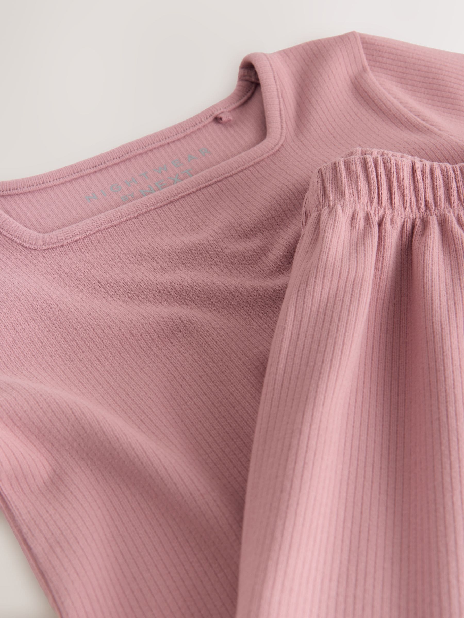 Roze geribbeld - Behaaglijke joggingpyjama (3-16jr)