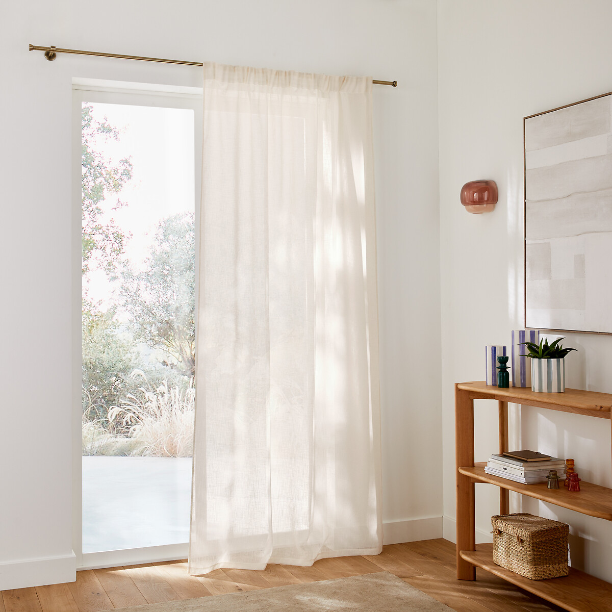 LA REDOUTE INTERIEURS<br>Cortina de vidro com borda franzida, Nyong