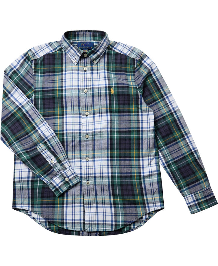 Polo Ralph Lauren BRUSHED OXFORD-LS BD PPC-SI-SPS White/green multi