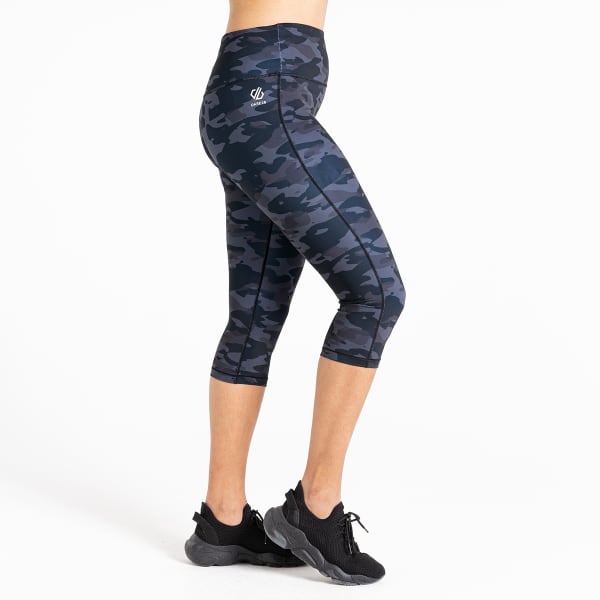 Collant running DARE 2B INFLUENTIAL 3/4 BLACK CAMO