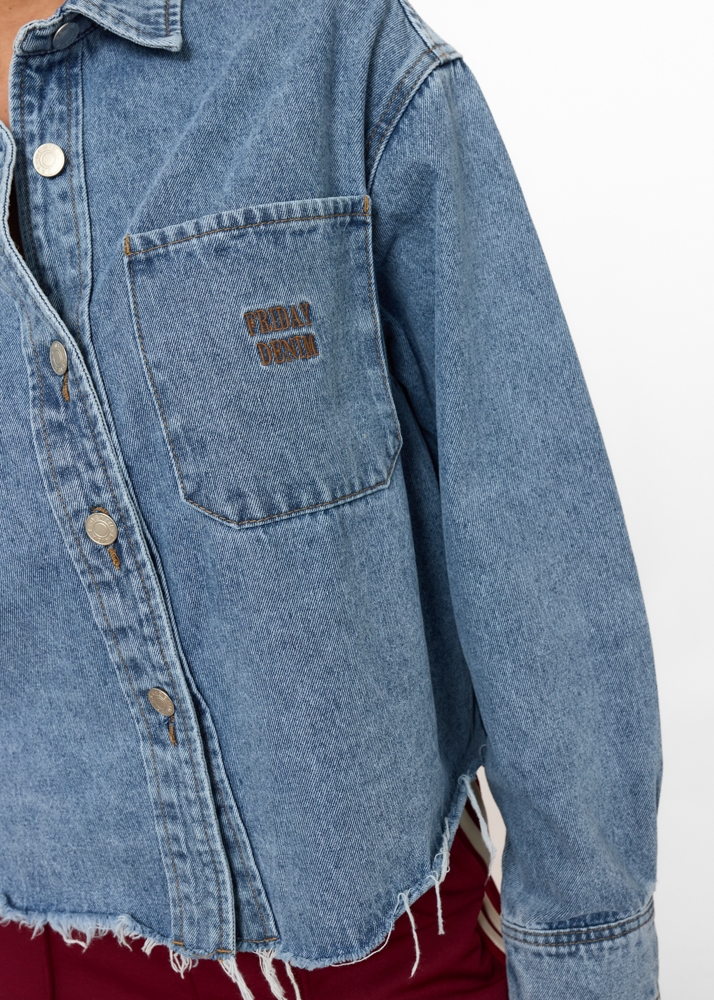 Denim blouse midden blauw