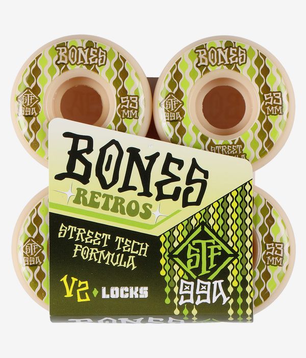 Bones STF Retros V2 Rollen (white green) 53mm 99A 4er Pack