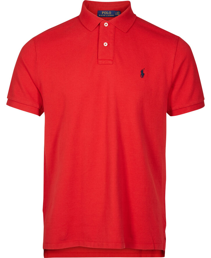 Polo Ralph Lauren Custom Slim Fit Mesh Polo Shirt Rød