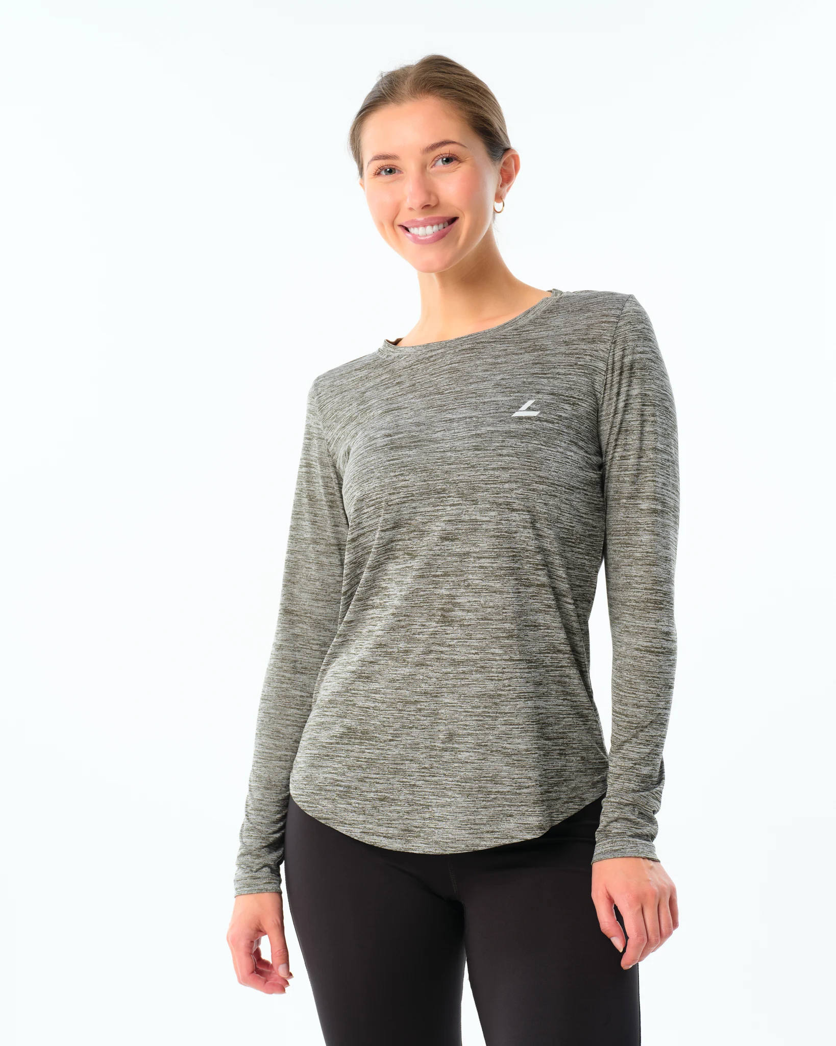 LEVITY Essential Marl Long Sleeve Green Forest Marl