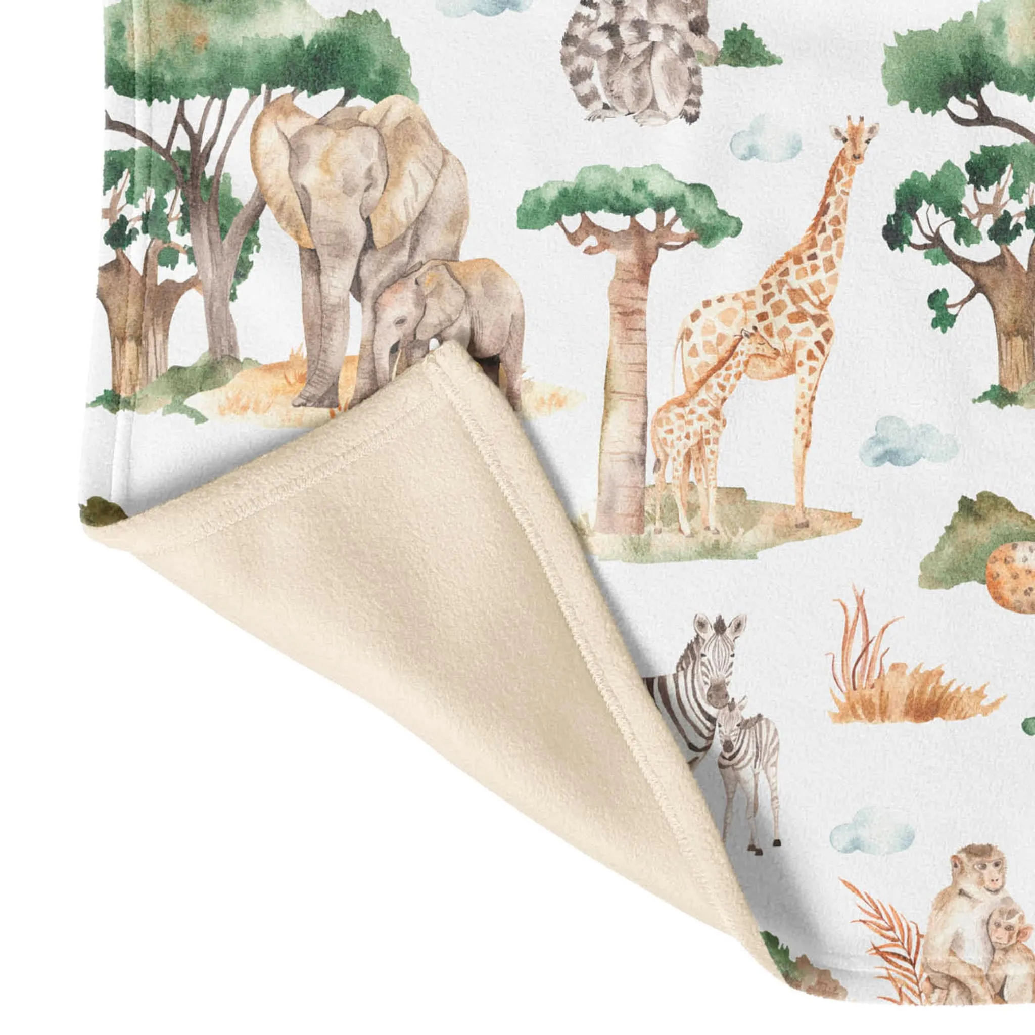 Veille sur Toi Petite Couverture Minky - Au Coeur de la Savane