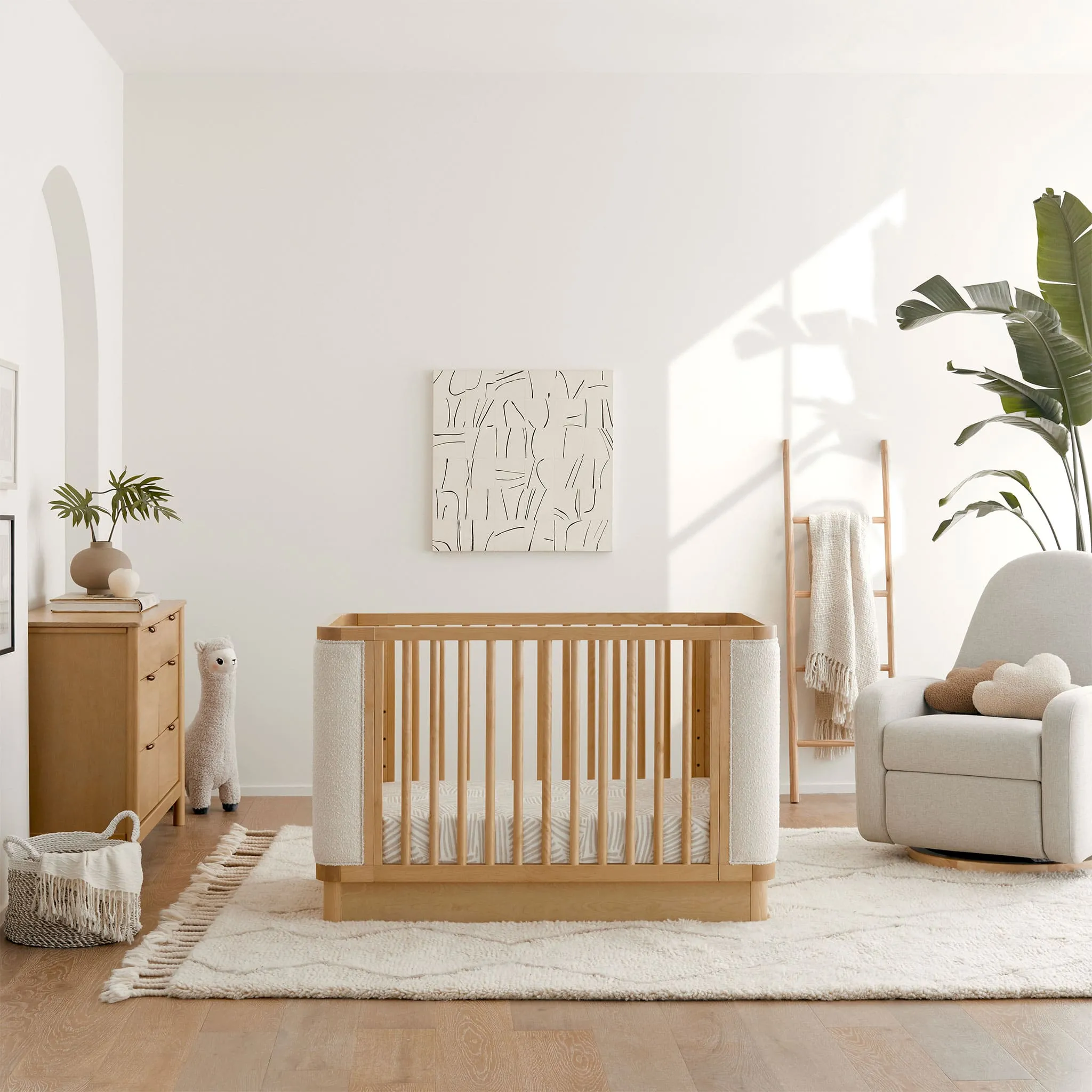 Babyletto Couchette Convertible 4-en-1 Bondi avec Kit de Conversion pour Lit pour tout-petit - Miel avec boucle ivoire