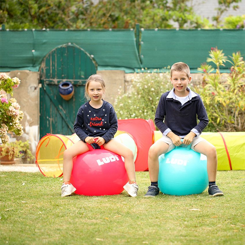 Ballon sauteur XXL - Rouge - Ecru