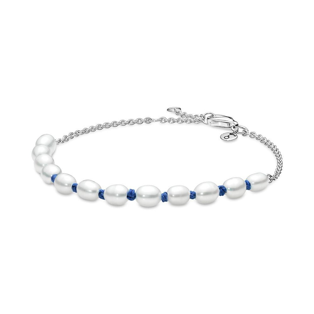 Pandora Süsswasserzuchtperle Blaue Bandkette Armband
