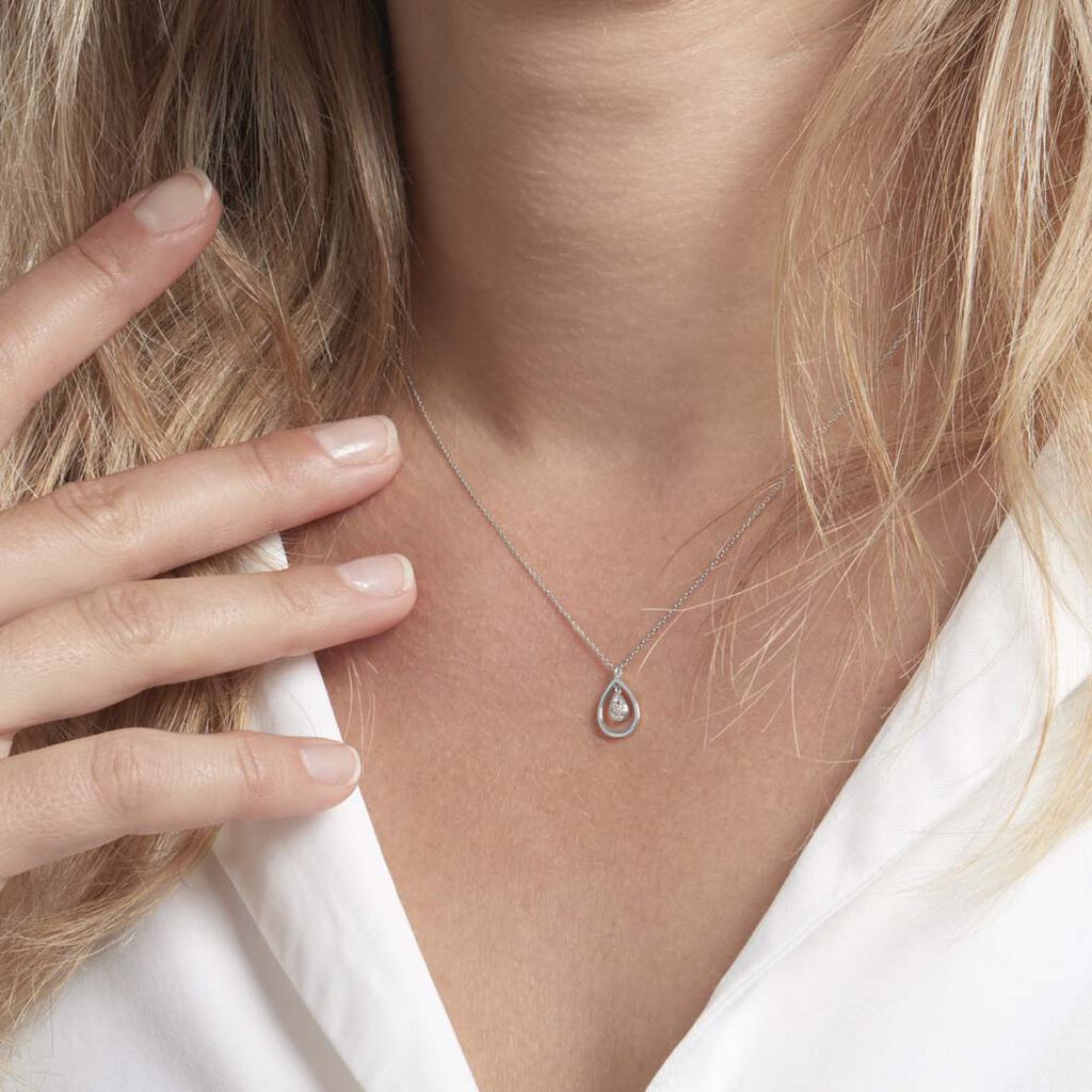 Collier Momaza Or Blanc Diamant
