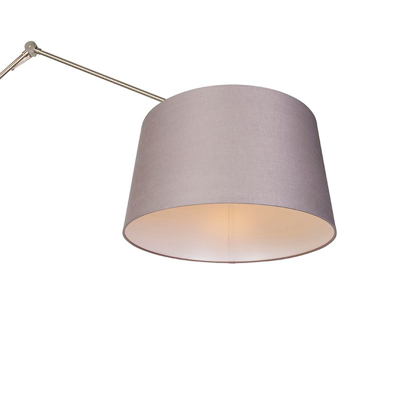Moderne vloerlamp staal met kap donkergrijs 45 cm - Editor