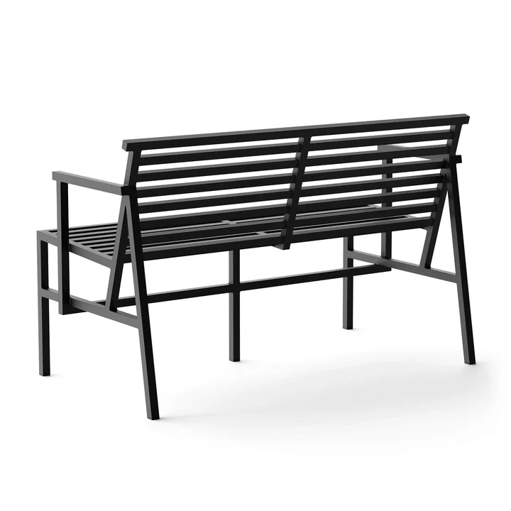 NINE - 19 Outdoors Dining Gartenbank 125 x 75 cm, schwarz (RAL 9011)