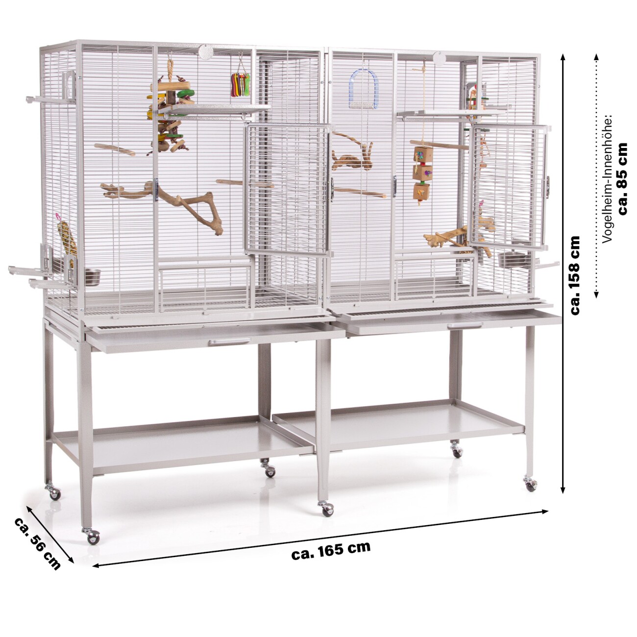 Montana Cages Vogelkäfig New Madeira Double hellgrau